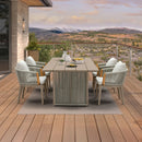 PURPLE LEAF Hailar Outdoor Dining Set for Family, Aluminum Outdoor Patio Table and Chairs Set with Olefin Cushions, Patio Furniture Set for Garden or Deck