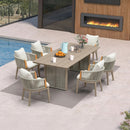 PURPLE LEAF Hailar Outdoor Dining Set for Family, Aluminum Outdoor Patio Table and Chairs Set with Olefin Cushions, Patio Furniture Set for Garden or Deck