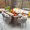 PURPLE LEAF Hailar Outdoor Dining Set for Family, Aluminum Outdoor Patio Table and Chairs Set with Olefin Cushions, Patio Furniture Set for Garden or Deck