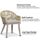 PURPLE LEAF 7/9/11 Pieces Outdoor Dining Set Aluminium Dining Table and Woven Rattan Chairs Dining Furniture Set with Cushions for Deck Patio Champagne