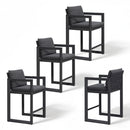 PURPLE LEAF Caesar Bar Stools Modern Aluminum Barstools with Stainless Removable Cushion for Kitchen Outside Island Backyard