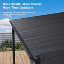 PURPLE LEAF Lean to Gazebo Metal Roof Patio Cover Built-in Drain Slots Wall Mounted Gazebo for Outdoor Extension
