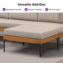 PURPLE LEAF Sicilia U-Shaped Modular Outdoor Sectional with Oatmeal Greige Cushions Flexible Layout for Porch Backyard