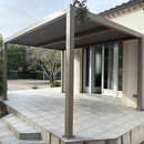PURPLE LEAF Athena Louvered Pergola Modern Champagne Pergola with Adjustable Roof for Deck Backyard Garden