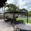 PURPLE LEAF Athena Outdoor Louvered Pergola Adjustable Metal Roof Bronze Hardtop Gazebo Patio Pavilion