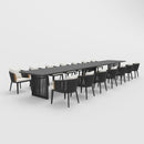 PURPLE LEAF Hailar Outdoor Dining Set for Family, Aluminum Outdoor Patio Table and Chairs Set with Olefin Cushions, Patio Furniture Set for Garden or Deck