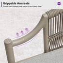 PURPLE LEAF Buler 4/8 Pieces Modern Patio Conversation Set with Rattan Chairs and Coffee Table Sofa for Poolside