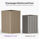 PURPLE LEAF Backyard Gazebo Champagne Hardtop Galvanized Steel Roof Awning and Upgrade Curtain