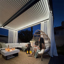 PURPLE LEAF Athena Louvered Pergola Modern Grey Pergola with White Roof for Deck Backyard Garden