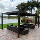 PURPLE LEAF Athena Outdoor Louvered Pergola Adjustable Metal Roof Bronze Hardtop Gazebo Patio Pavilion