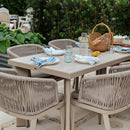 PURPLE LEAF Patio Dining Set with Sunbrella Fabric Cushions and Aluminum Table All-Weather Wicker Patio Table Set for Deck