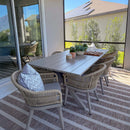 PURPLE LEAF 7/9/11 Pieces Outdoor Dining Set Aluminium Dining Table and Woven Rattan Chairs Dining Furniture Set with Cushions for Deck Patio Champagne