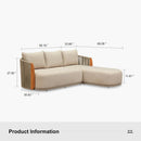 PURPLE LEAF Hailar L-Shaped Patio Conversation Set with Genuine Teak Cushions and Pillows Olefin Rope Backres Outdoor Couch Sets for Backyard Porch