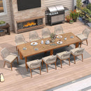 PURPLE LEAF 7/9/11 Pieces Patio Dining Set with Sunbrella Cushions All-Weather Wicker Patio Table and Chairs for Deck, Garden