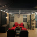 PURPLE LEAF Athena Louvered Pergola Grey Outdoor Aluminum Pergola with Strip Lights Adjustable Gazebo for Patio Deck Garden