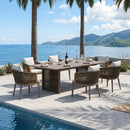 PURPLE LEAF Hailar Outdoor Dining Set for Family, Aluminum Outdoor Patio Table and Chairs Set with Olefin Cushions, Patio Furniture Set for Garden or Deck