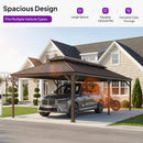 PURPLE LEAF Outdoor Metal Carport Gazebo Bronze Steel Roof Aluminum Frame Shelter for Parking