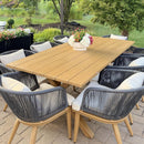 PURPLE LEAF Teak Patio Dining Set with Cushions and Pillow All-Weather Wicker Patio Table Set for Garden, Deck, and Yard
