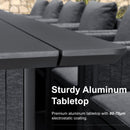 PURPLE LEAF Sanori Outdoor Dining Set Weather-Resistant Aluminum Table and Chairs Set with Backrest Pillow and Olefin Cushions for Deck