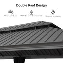 PURPLE LEAF Light Grey Metal Carport with Galvanized Steel Roof Heavy Duty Permanent Outdoor Car Shelter