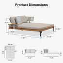 PURPLE LEAF Sicilia Classical Modular Outdoor Sectional with Oatmeal Greige Cushions Flexible Layout for Commercial Spaces