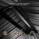 PURPLE LEAF Outdoor Metal Carport with Grey Steel Roof and Aluminum Frame Protective Shelter