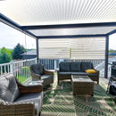 PURPLE LEAF Athena Louvered Pergola Modern Grey Pergola with White Roof for Deck Backyard Garden