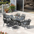PURPLE LEAF Outdoor Dining Set All-Weather PE Rattan Outdoor Patio Furniture Set with Aluminum Frame