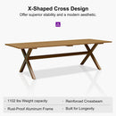PURPLE LEAF Outdoor Dining Table Sleek Aluminum Frame Modern Outdoor Table for Deck Backyard Dining Gatherings