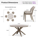 PURPLE LEAF Round Outdoor Dining Set Patio Aluminum Dining Set Round Table and Wicker Chairs with Sunbrella Cushions for Kitchen Deck