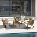 PURPLE LEAF Buler 4/8 Pieces Modern Patio Conversation Set with Rattan Chairs and Coffee Table Sofa for Poolside