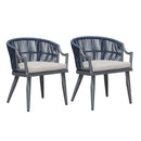 PURPLE LEAF Outdoor Dining Set All Weather Wicker Patio Dining Set with Rectangular Aluminum Table and Modern Armrest Dining Chairs for Garden Deck Backyard Kitchen