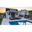 PURPLE LEAF Athena Louvered Pergola Modern White Pergola with Adjustable Roof for Deck Backyard Garden
