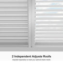 PURPLE LEAF Athena Louvered Pergola White Outdoor Aluminum Pergola with Strip Lights Adjustable Gazebo for Patio Deck Garden