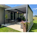 PURPLE LEAF Athena Louvered Pergola Grey Outdoor Aluminum Pergola with Roller Blind Adjustable Gazebo for Patio Deck Garden