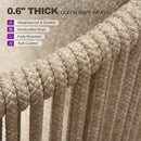 PURPLE LEAF Hailar U-Shaped Patio Conversation Set with Genuine Teak Cushions and Pillows Olefin Rope Backres Outdoor Couch Sets for Porch Garden