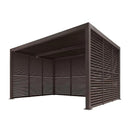 PURPLE LEAF Athena Louvered Pergola Bronze Outdoor Aluminum Pergola with Shutter Wall Adjustable Gazebo Rainproof for Patio Deck Garden