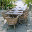 PURPLE LEAF 7/9/11 Pieces Outdoor Dining Set Aluminium Dining Table and Woven Rattan Chairs Dining Furniture Set with Cushions for Deck Patio Champagne
