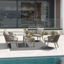 PURPLE LEAF Buler 4/8 Pieces Modern Patio Conversation Set with Rattan Chairs and Coffee Table Sofa for Poolside