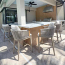 PURPLE LEAF Hailar Outdoor Bar Stools Chair Modern Rattan Bar Stool with Back and Cushion for Balcony, Indoor or Outdoor, Kitchen Island