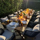 PURPLE LEAF Teak Patio Dining Set with Cushions and Pillow All-Weather Wicker Patio Table Set for Garden, Deck, and Yard