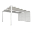 PURPLE LEAF Athena Louvered Pergola white Outdoor Aluminum Pergola with Shutter Wall Adjustable Gazebo Rainproof for Patio Deck Garden