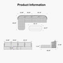 PURPLE LEAF Hailar L-Shaped Patio Conversation Set with Genuine Teak Cushions and Pillows Olefin Rope Backres Outdoor Couch Sets for Backyard Porch