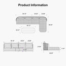 PURPLE LEAF Hailar L-Shaped Patio Conversation Set with Genuine Teak Cushions and Pillows Olefin Rope Backres Outdoor Couch Sets for Backyard Porch