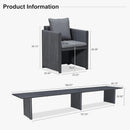 PURPLE LEAF Sanori Outdoor Dining Set Weather-Resistant Aluminum Table and Chairs Set with Backrest Pillow and Olefin Cushions for Deck