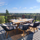 PURPLE LEAF Teak Patio Dining Set with Cushions and Pillow All-Weather Wicker Patio Table Set for Garden, Deck, and Yard
