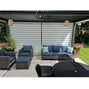 PURPLE LEAF Athena Louvered Pergola Grey Outdoor Aluminum Pergola with Roller Blind Adjustable Gazebo for Patio Deck Garden