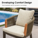 PURPLE LEAF Hailar Outdoor Bar Stools Chair Modern Rattan Bar Stool with Back and Cushion for Balcony, Indoor or Outdoor, Kitchen Island