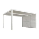 PURPLE LEAF Athena Louvered Pergola white Outdoor Aluminum Pergola with Shutter Wall Adjustable Gazebo Rainproof for Patio Deck Garden