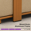 PURPLE LEAF Breck Enclosed Modular Outdoor Sectional with Wood-Grain Aluminum Frame and Thick Teak-Colored Cushions for Modern Outdoor Deck